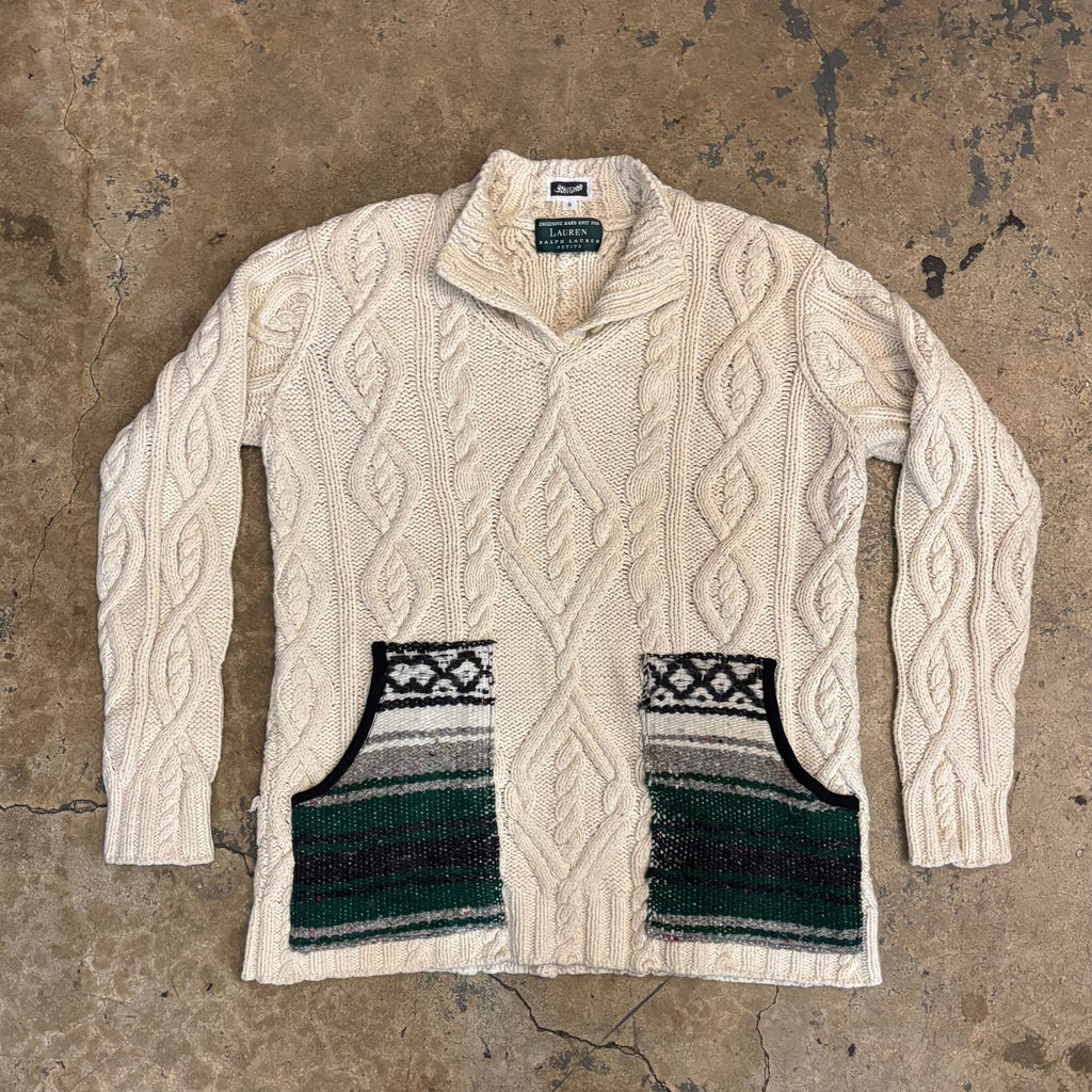 RALPH COTTON SWEATER W/ YOKI BLANKET POCKETS