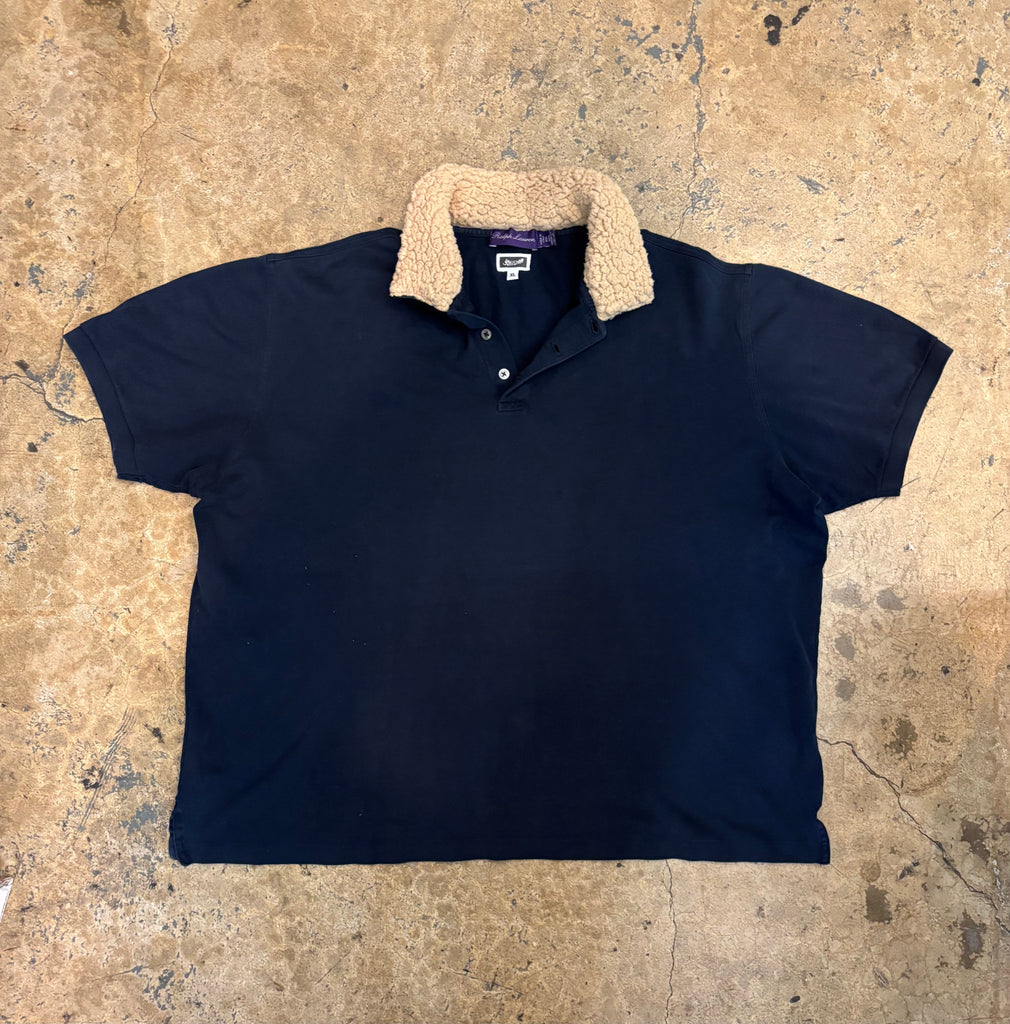 RL PURPLE LABEL PIQUE POLO W/ SHERPA COLLAR