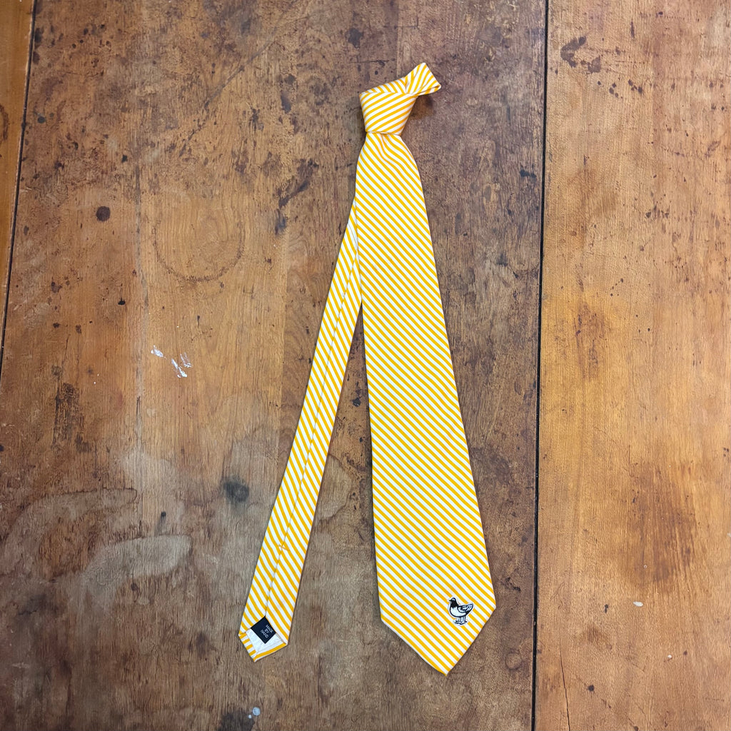 YELLOW / IVORY VINTAGE 80'S RALPH STRIPE TIE