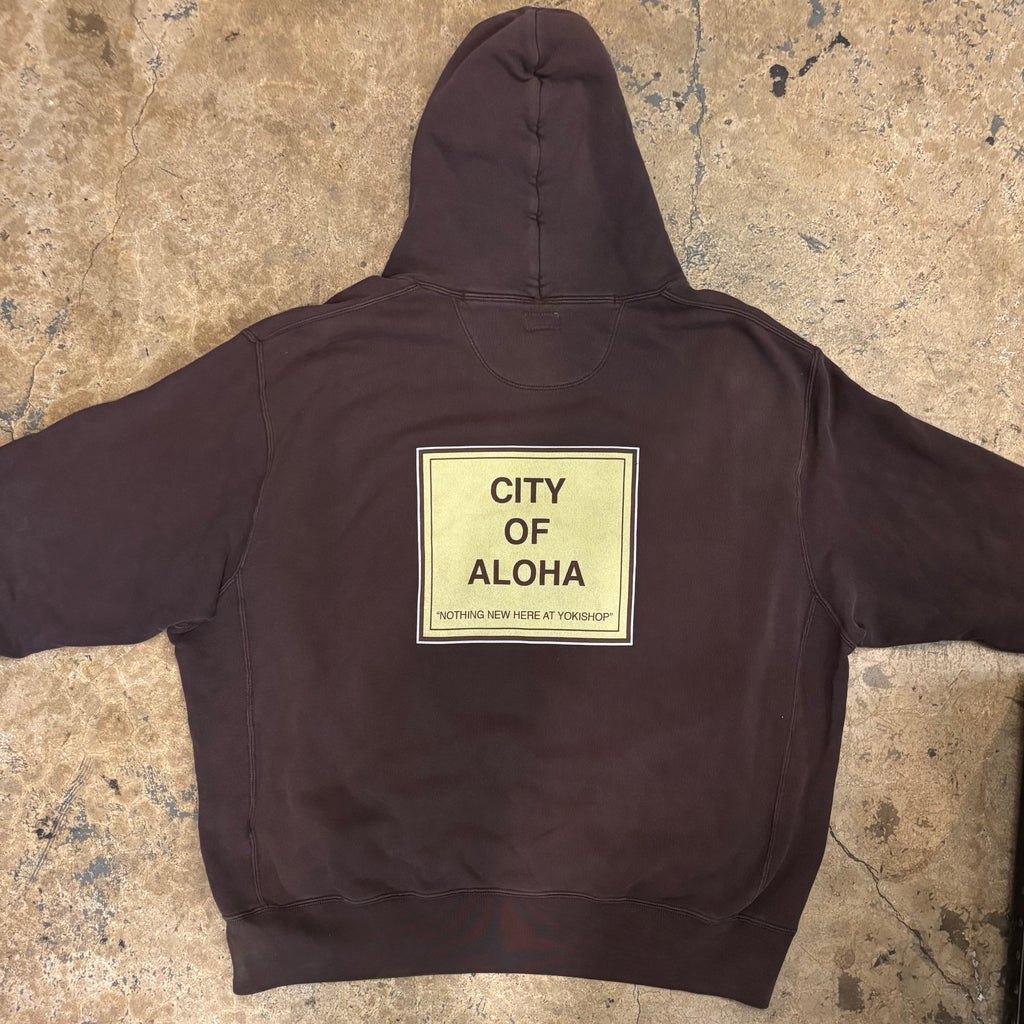 VINTAGE CROSS GRAIN HEAVY CITY OF ALOHA HOODED SWEATSHIRT