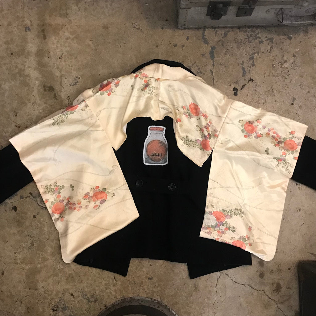 CDG PEACOAT W/ CUT KIMONO OVERLAY